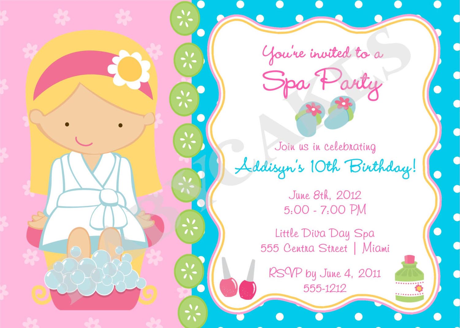 Spa Birthday Party Invitations â Fleeciness Info